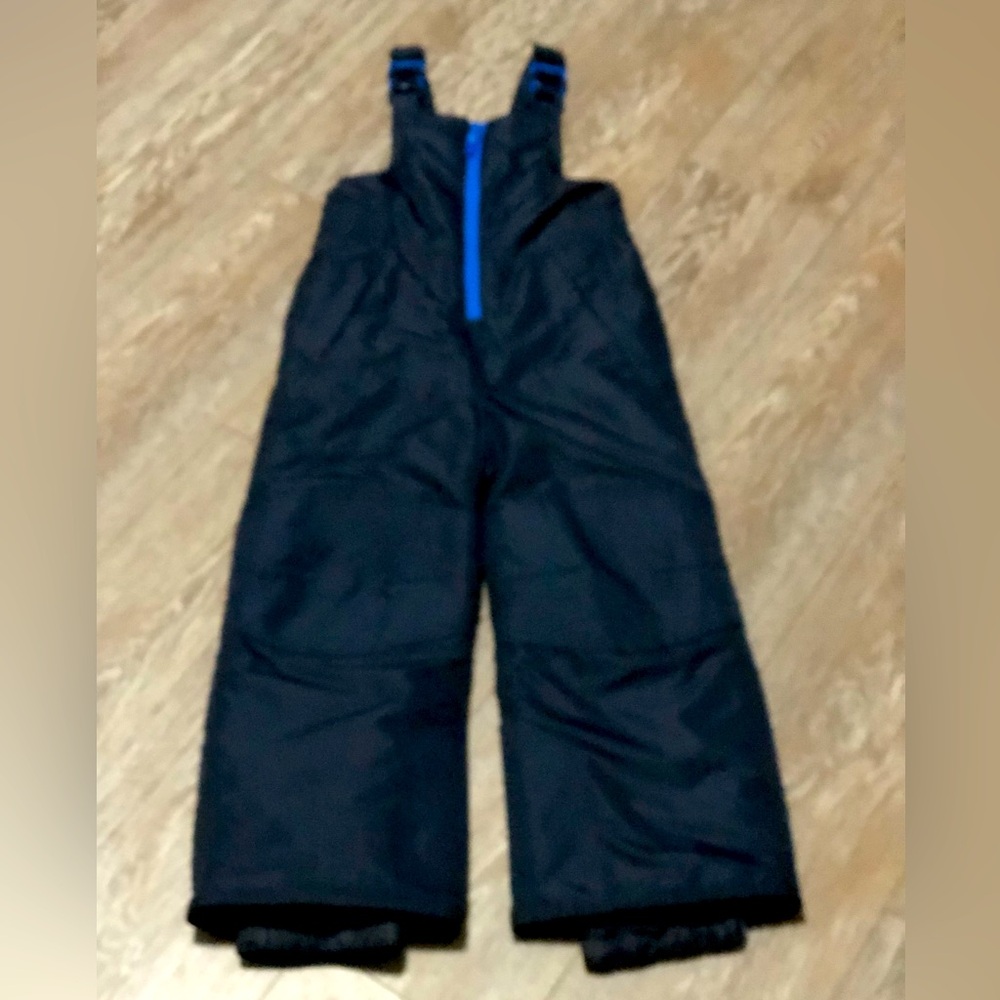 Children's Dark Navy Blue Snow Pants with Blue Zipper